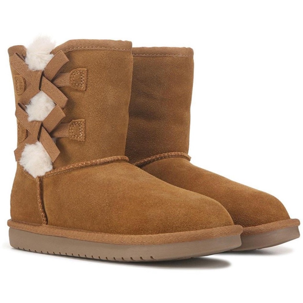 NWOT UGG Koolaburra girls toddler faux fur suede boots w/ bows sz 5 T
